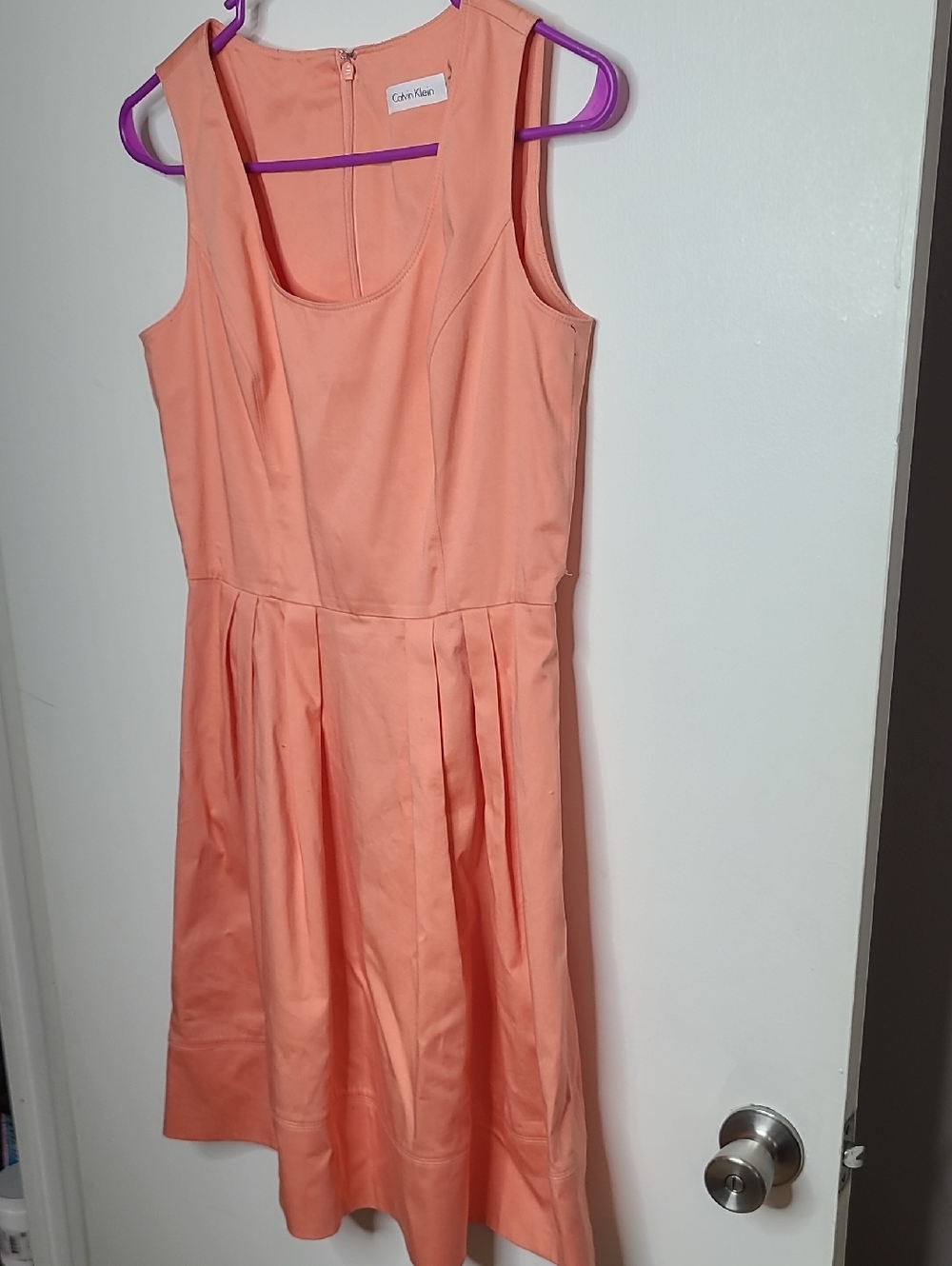 Calvin Klein Coral Peach Shell Sleeveless Dress